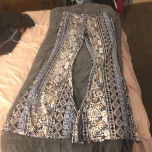 Blue boho flare pants